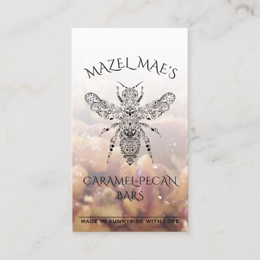 カスタム自家製キャラメルペカンバーハニービーレシピ 名刺 (正面)