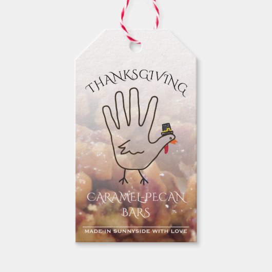 カスタム自家製キャラメルペカンバーラベル ギフトタグ (正面)
