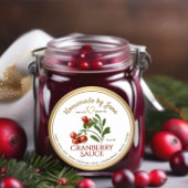 カスタム自家製クランベリーソースハート金ゴールド枠 ラウンドシール