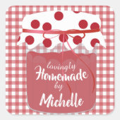 カスタム自家製ジャム&ギンガム スクエアシール (正面)