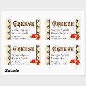 カスタム自家製チーズシールテンプレート 長方形シール (シート)