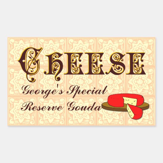 カスタム自家製チーズシール 長方形シール (正面)