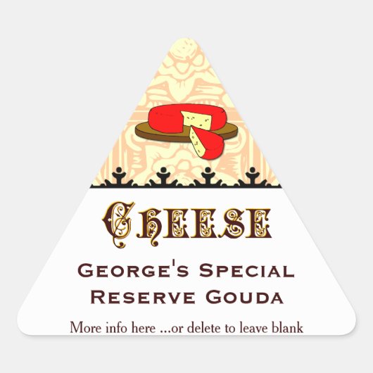 カスタム自家製チーズトライアングルステッカー 三角形シール (正面)