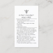 カスタム自家製ハニーヘーゼルナットブ焼いたリーレシピ 名刺 (裏面)