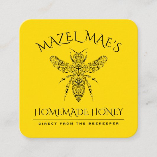 カスタム自家製ハニー スクエア名刺 (正面)