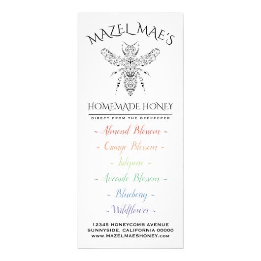 カスタム自家製ハニー ラックカード (正面)