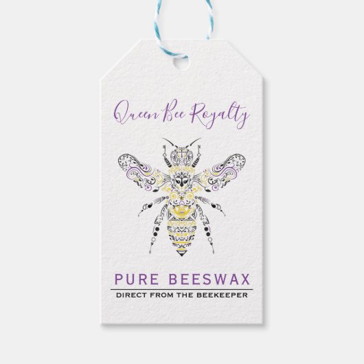 カスタム自家製ビーズワックスラベル ギフトタグ (正面)