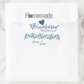 カスタム自家製ブルーベリーマフィンステッカー スクエアシール (バッグ)