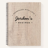 カスタム自家製ラヴレシピ素朴 ノートブック (正面)