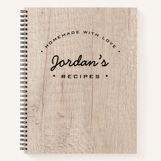 カスタム自家製ラヴレシピ素朴 ノートブック (正面)