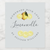 カスタム自家製リモンチェロボトルラベルブルー ワインラベル (シングルラベル)