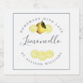 カスタム自家製リモンチェロラベル リキュールボトルラベル (シングルラベル)