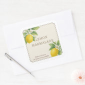 カスタム自家製レモンマーマレイドラベル スクエアシール (封筒)