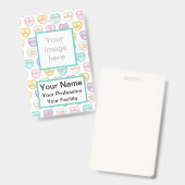 カスタム自己ラブキャンディハート – ホワイトバッジ バッジ (正面＆裏面)