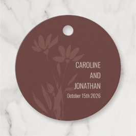 カスタム自然ミニマルMoody Botanical結婚の フェイバータグ