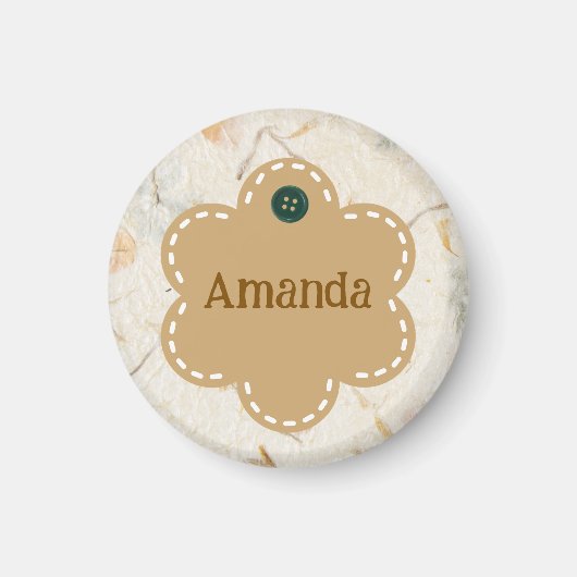 カスタム自然縁どフローラの可愛い茶色 マグネット (正面)