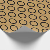 カスタム自然茶色の幾何学円パターン ラッピングペーパー (角)