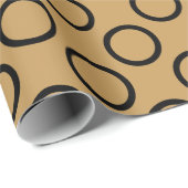 カスタム自然茶色の幾何学円パターン ラッピングペーパー (ロールコーナー)