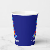 カスタム自閉症啓発リボンブルーパーティー 紙コップ (左)