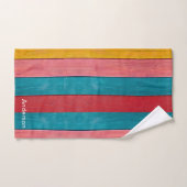 カスタム航海のいかりカラフルビーチ素朴ウッド バスタオルセット (ハンドタオル)