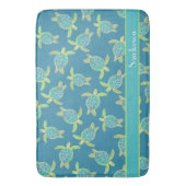 カスタム航海のコースタルシーターコイズブルー バスマット (正面縦)