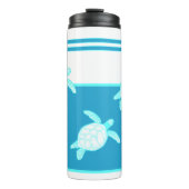 カスタム航海のコースタルシータートルブルーティール(緑がかった色)ホワイト タンブラー (正面)