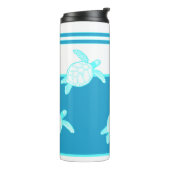 カスタム航海のコースタルシータートルブルーティール(緑がかった色)ホワイト タンブラー (回転左)