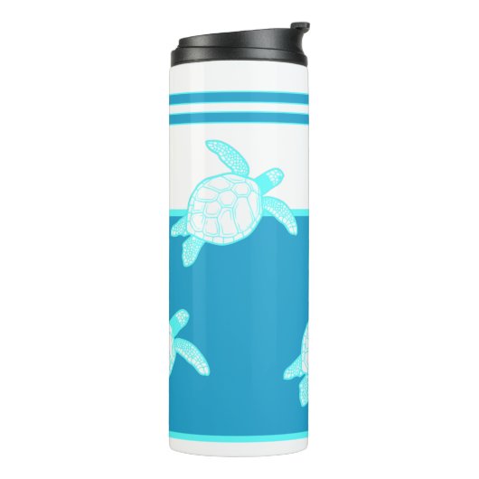 カスタム航海のコースタルシータートルブルーティール（緑がかった色）ホワイト タンブラー (回転左)