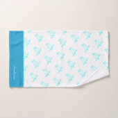 カスタム航海のコースタルシータートルブルーティール（緑がかった色）ホワイト バスタオルセット (ハンドタオル)