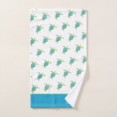 カスタム航海のコースタルシーティール(緑がかった色)ブルー バスタオルセット (ハンドタオル)