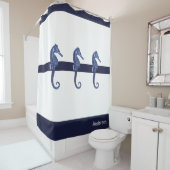 カスタム航海のシーホースネイビー海ビーチ シャワーカーテン (インサイチュ)