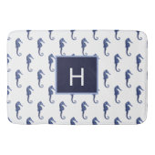 カスタム航海のシーホースネイビー海ビーチ バスマット (正面)