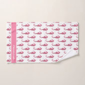 カスタム航海のシーホースバスルームシーコーラルピンク バスタオルセット (ハンドタオル)