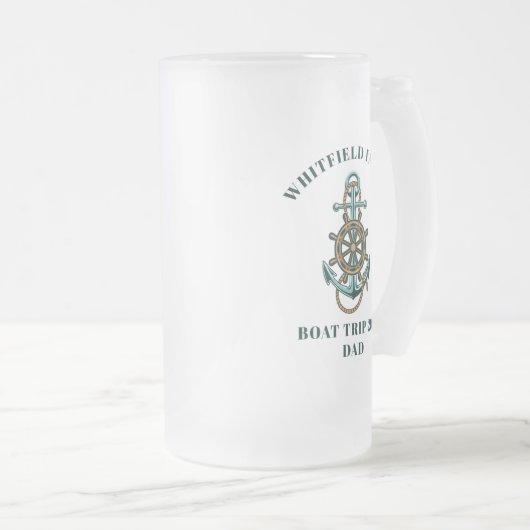 カスタム航海のファミリークルーズバケーションボートトリップ フロストグラスビールジョッキ (正面右)