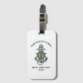 カスタム航海のファミリークルーズバケーションボートトリップ ラゲッジタグ (正面縦)