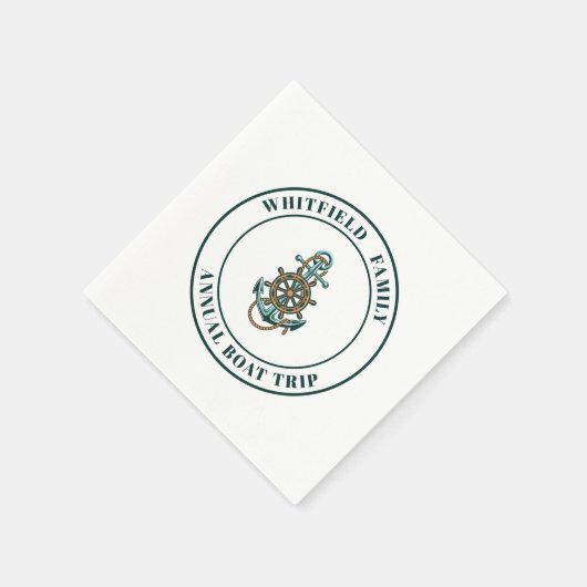 カスタム航海のファミリーヨットサマーセーリング紙 スタンダードカクテルナプキン (角)