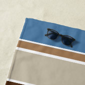 カスタム航海のブルーダークブラウンレッドホワイトストライプ ビーチタオル (インサイチュ)