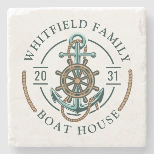 カスタム航海のボートトリップ懇親会休暇 ストーンコースター (正面)