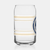 カスタム航海のボートネームいかりネイビーブルー縁ど ガラス缶 (右)