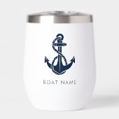 カスタム航海のボートネームネイビーブルーいかり (正面)