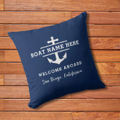 カスタム航海のボート名ウェルカムアボードいかり クッション