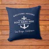 カスタム航海のボート名ウェルカムアボードいかり クッション