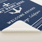 カスタム航海のボート名ウェルカムアボードいかり シェルパブランケット (3/4)