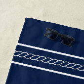 カスタム航海のボート名ウェルカムアボードいかり ビーチタオル (インサイチュ)