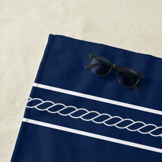 カスタム航海のボート名ウェルカムアボードいかり ビーチタオル (インサイチュ)