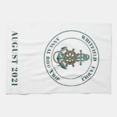 カスタム航海の家族サマービーチバケーション キッチンタオル (横)