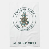 カスタム航海の家族サマービーチバケーション キッチンタオル (縦)