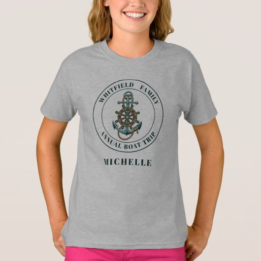 カスタム航海の家族ヨットサマーバケーション Tシャツ (正面)
