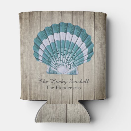 カスタム航海の海ブルーシーシェルモノグラム 缶クーラー (裏面)