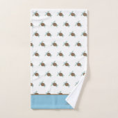 カスタム航海の海岸海タートルブルーとグレー バスタオルセット (ハンドタオル)